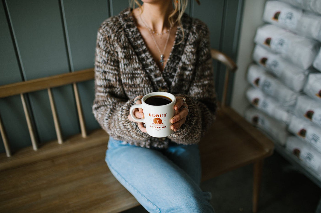 A mug on the bench in Morro Bay