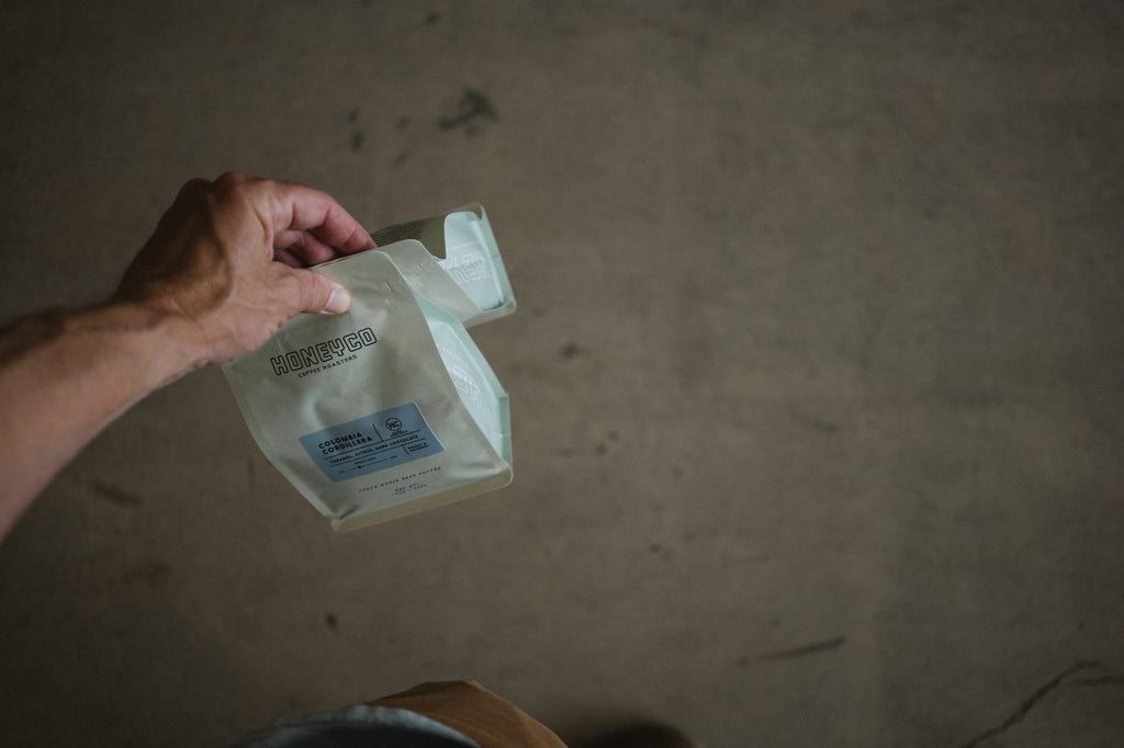 A fully compostable HoneyCo bag