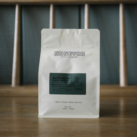 Matte Black Dark Roast 12oz bag