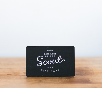 Scout Coffee gift card held in a hand